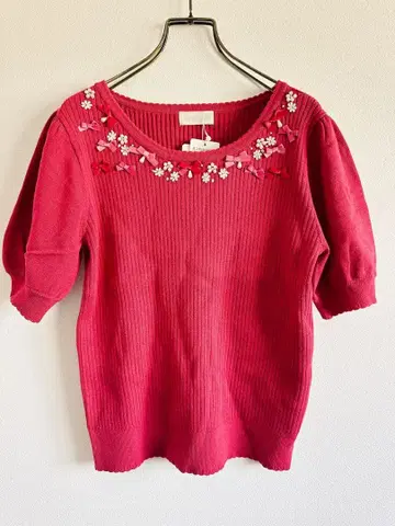 로디스포토 핑크 반팔 니트 M