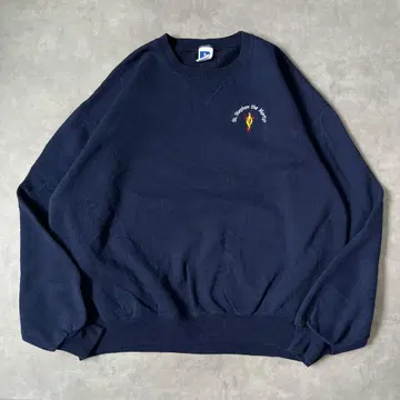 러셀 애슬레틱 맨투맨 구제 의류 00s 자수 XL 네이비 17266