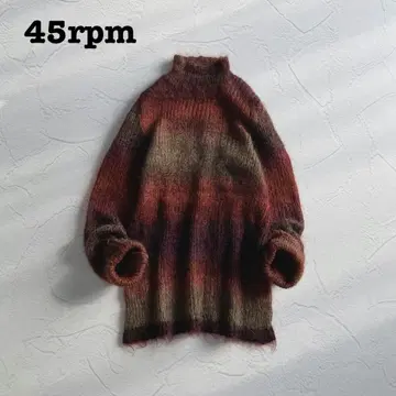 최종 가격 인하 새상품급 45rpm 울 혼방 그라데이션 샤기 니트 스웨터