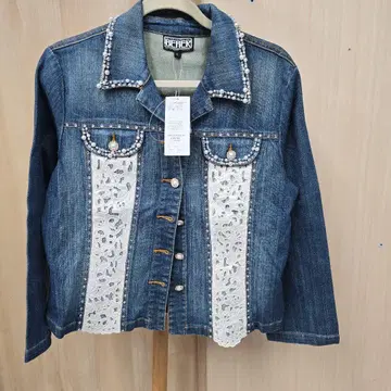 GERER 데님 자켓 레이스 장식