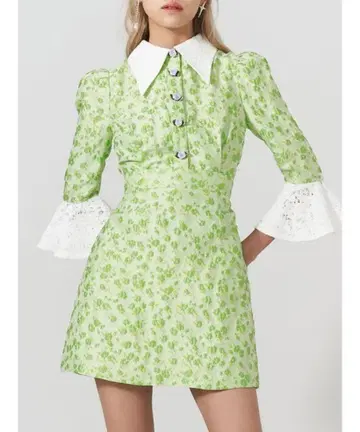 파메오 포즈 Rose Lover 미니 드레스 라이트 그린