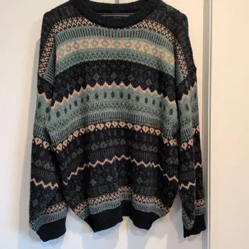 177 [ us 빈티지 ] 니트 스웨터 네이비 그린