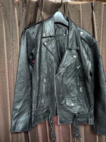 천연 가죽 라이더 더블 라이더 자켓 가죽 자켓 구제 의류 Y2K 36