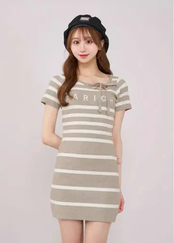 다리치 멀티 보더 니트 미니 원피스 GRY Free 사이즈