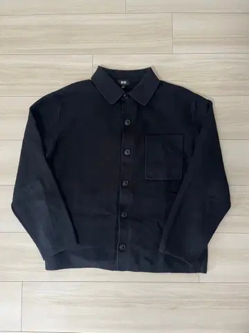 UNIQLO 밀라노 리브 셔츠 가디건 (블랙)
