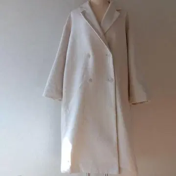w closet 아이보리 더블 브레스트 롱 코트