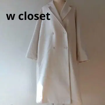 w closet 아이보리 더블 브레스트 롱 코트