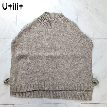 Utilite 하이넥 니트 베스트 울 그레이지 유틸리테 페루제