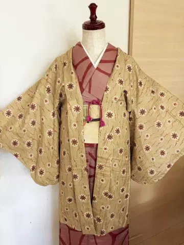 앤티크 긴 겉옷 미니 꽃무늬