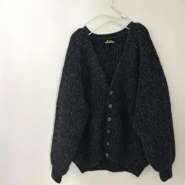사랑 뜨개질 하마나카 니트 오버 사이즈 빈티지 두꺼운 원단 가디건