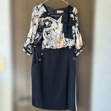 세일 Sobre 플라워 프린트 7부 소매 원피스