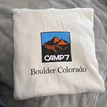 CAMP7 화이트 후드 부착 후드티 Boulder Colorado