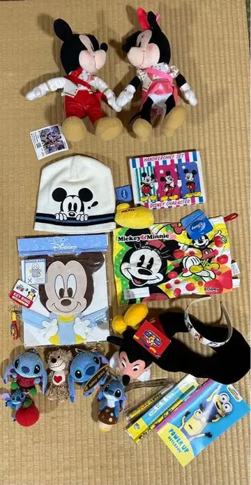 디즈니 미키 미니 종합 세트 Disney 봉제 인형 방한 니트 머플러