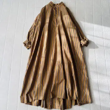 저널 스탠다드 컬러 스트라이프 A 라인 원피스 롱 원피스