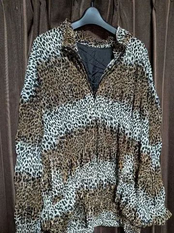레오파드 레오파드 무늬 자켓 셔츠 Y2K 구제 의류