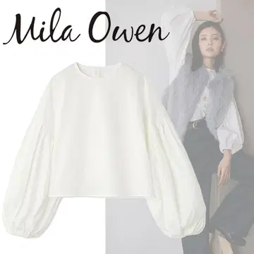 미라 오웬 백산 볼륨 슬리브 블라우스 1