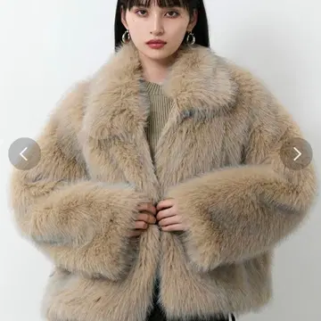 MURUA 믹스 인조 모피 블루종