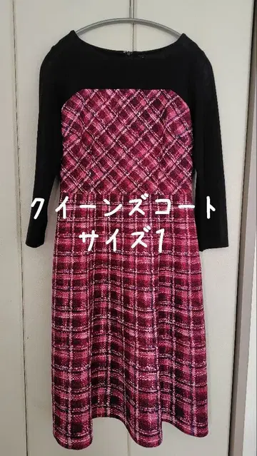 퀸즈 코트 사이즈 1 체크 무늬 원피스