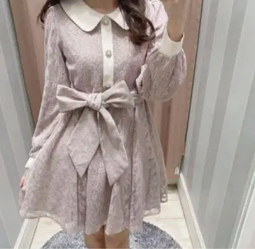 evelyn 레이스 비쥬 원피스 핑크