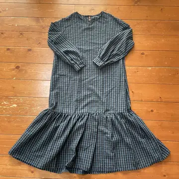 블록 체크 원피스 USED