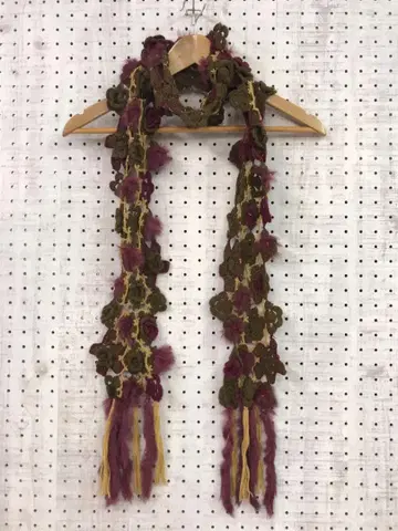 00's MORI-KEI 구제 의류 입체 크로셰 니트 x 퍼 스톨