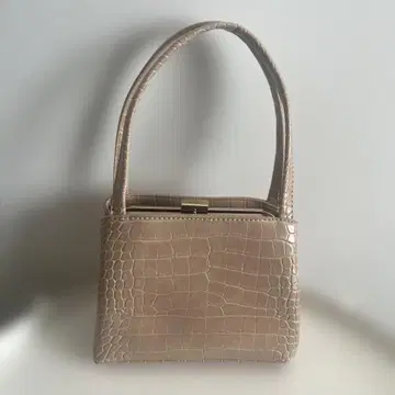 베이지 크로커다일풍 핸드백