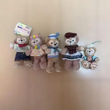 더피와 프렌즈 봉제 인형 스트랩 5개 세트