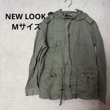NEW LOOK 올리브 그린 밀리터리 자켓 후드 부착