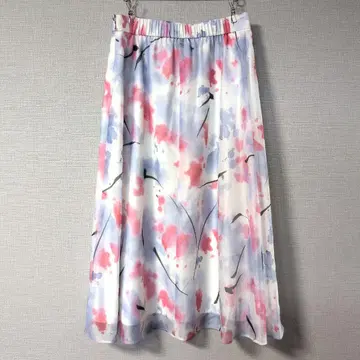 리플렉트 세탁기 사용 가능 시어 스커트 M 개더 스커트 핑크 퍼플