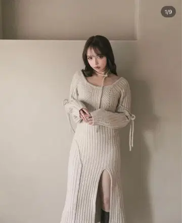 ANDMARY 니트 원피스 베이지