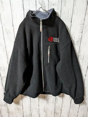 Ecko function 블랙 플리스 자켓 풀 집업 자수 로고