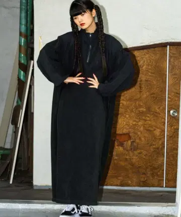 [MODE NORM CORE] 플리스 밀리터리 맥시 원피스