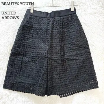 뷰티 앤 유스 숏팬츠 블랙 레이스 하프 팬츠