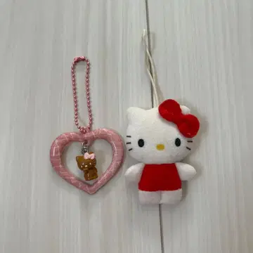 [헤이세이 레트로] 헬로키티 키링 스트랩 2세트