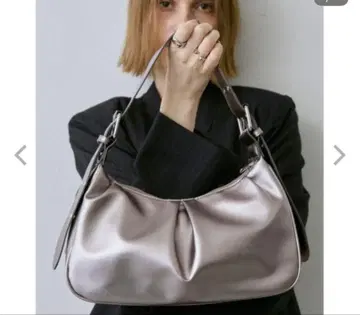 원 핸들 턱 핸드백 / 인조 가죽 숄더백 실버
