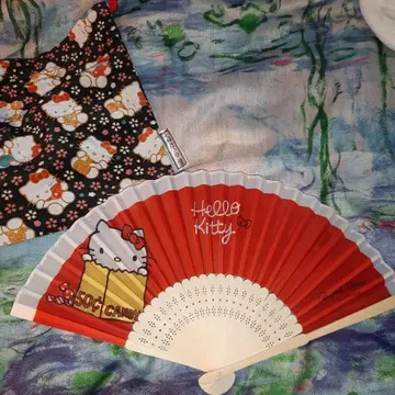 헬로키티전 부채 한정품 키티 칠복신 키티 고양이 복조리