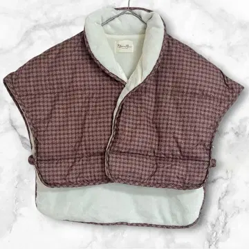 체크 무늬 룸웨어 어깨 숄 다운 가을/겨울 따뜻한 방한용품 L