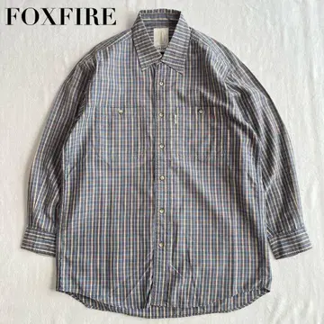 FOXFIRE 체크 셔츠 M 폭스 파이어 원 포인트 로고