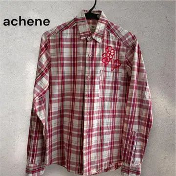 아케인 옥스퍼드 셔츠 자수 체크 셔츠 꽃무늬 아메카지 S 사이즈