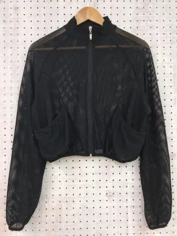 Y2K 구제 의류 파이핑 모크넥 집업 메쉬 자켓