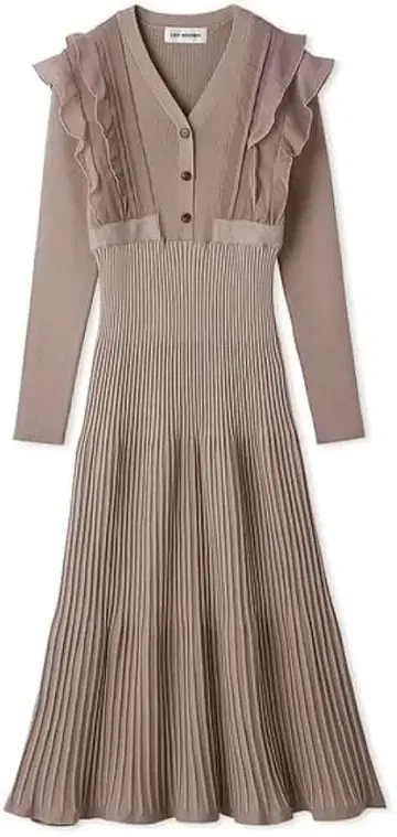 [택 포함 새상품] 릴리 브라운 쉬폰 도킹 니트 원피스