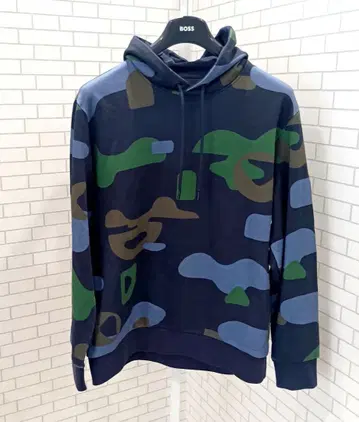 새상품급 BOSS 휴고보스 마르세라이즈드 코튼 그래픽 후드티 L