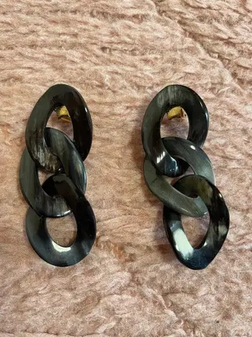 호아찬 블랙 체인 링크 귀찌 핸드메이드