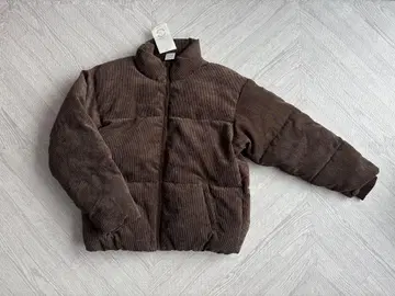 미사용 새상품 남성용 L 사이즈 충전솜 볼륨 아우터 코듀로이 브라운