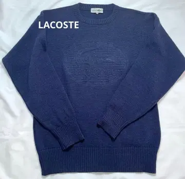90s 라코스테 니트 입체 악어 로고 네이비 CHEMISE LACOSTE
