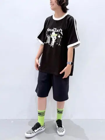 새상품 그라니프 T셔츠 더 포 캣츠 밴딩 라인 남녀 공용