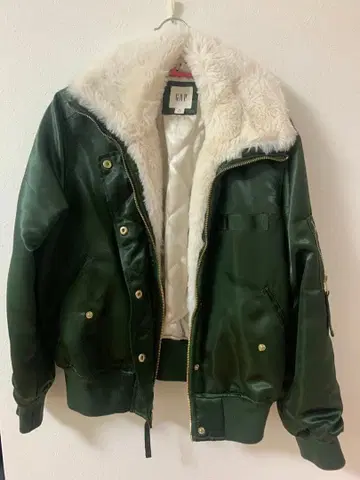 GAP 다크 그린 퍼 후드 MA-1 자켓