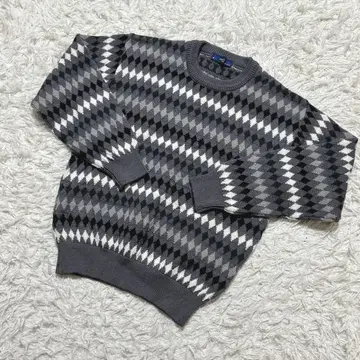 [ c6895 ] 니트 스웨터 긴팔 그레이 올 패턴
