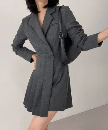 그레이 한국 미니 원피스