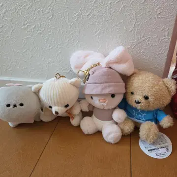 귀여운 봉제 인형 세트 키체인 포함